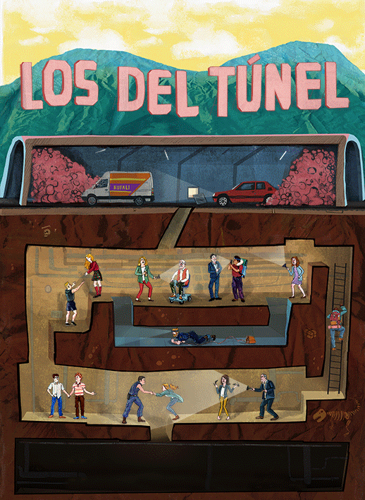 antiCartel animado de 'Los del Túnel por Clara León'